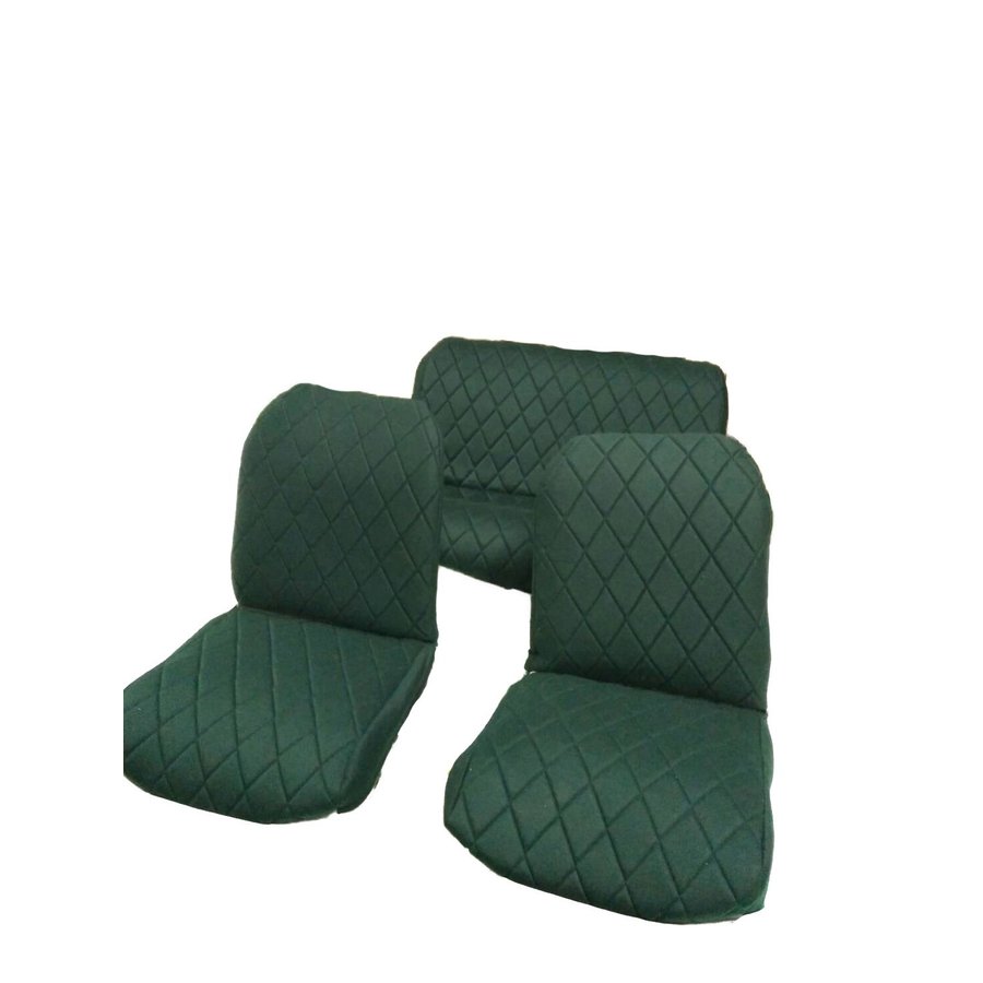 Originele hoes set: 2 voorstoelen + 1 achterbank groen stof Charleston Citroën 2CV-1