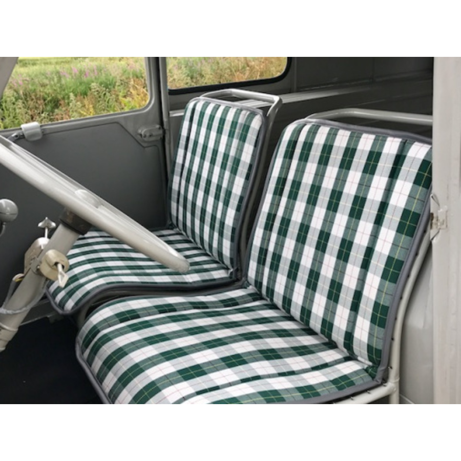 Original seat cover set for seat in green cloth (Exact Copie of the Original Scottish Design) years '50 '60 Citroën 2CV-1