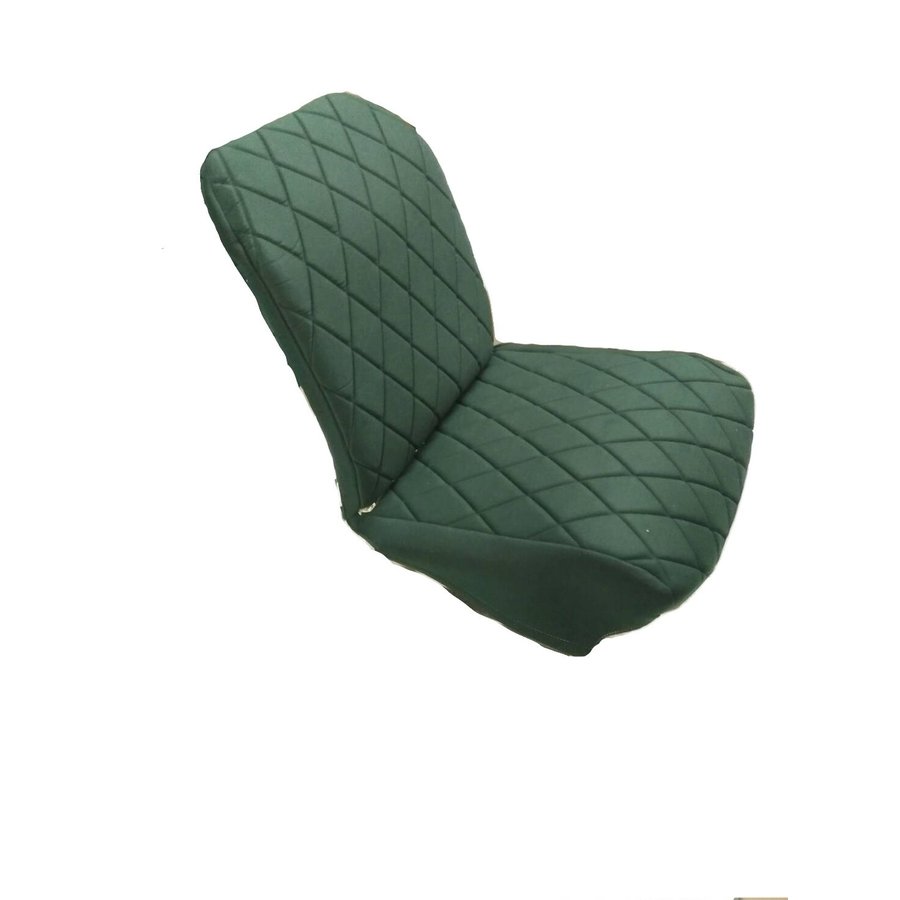 Original seat cover set for front R seat (2 round angles) in green cloth Charleston Citroën 2CV-1