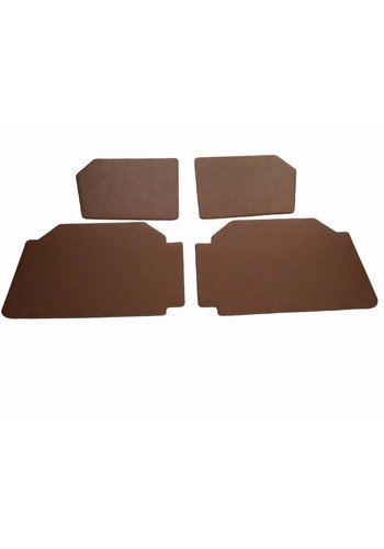  2CV Set of 4 door panels in brown leatherette (without plastic upper part) Citroën 2CV 