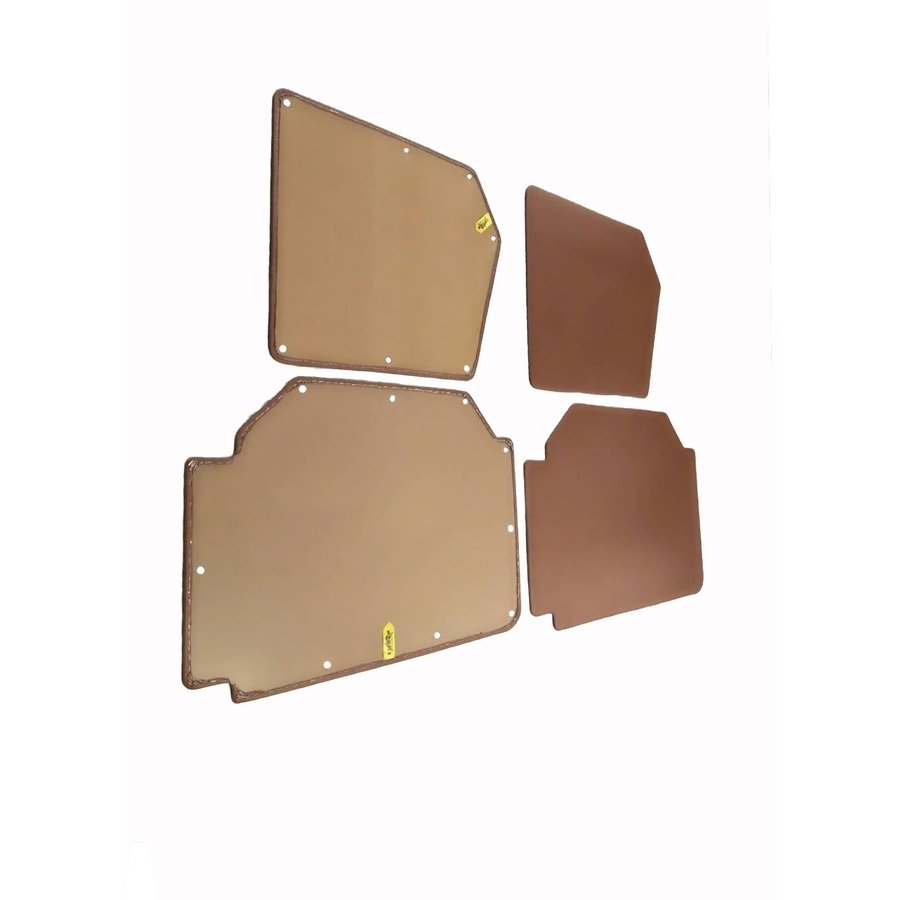 Set of 4 door panels in brown leatherette (without plastic upper part) Citroën 2CV-7