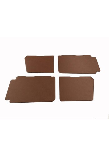  2CV Set of 4 door panels in brown leatherette (with plastic upper part) Citroën 2CV 