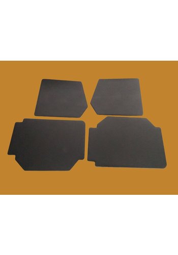  2CV Set of 4 door panels in black leatherette (without plastic upper part) Citroën 2CV 