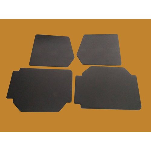  2CV Set of 4 door panels in black leatherette (without plastic upper part) Citroën 2CV 