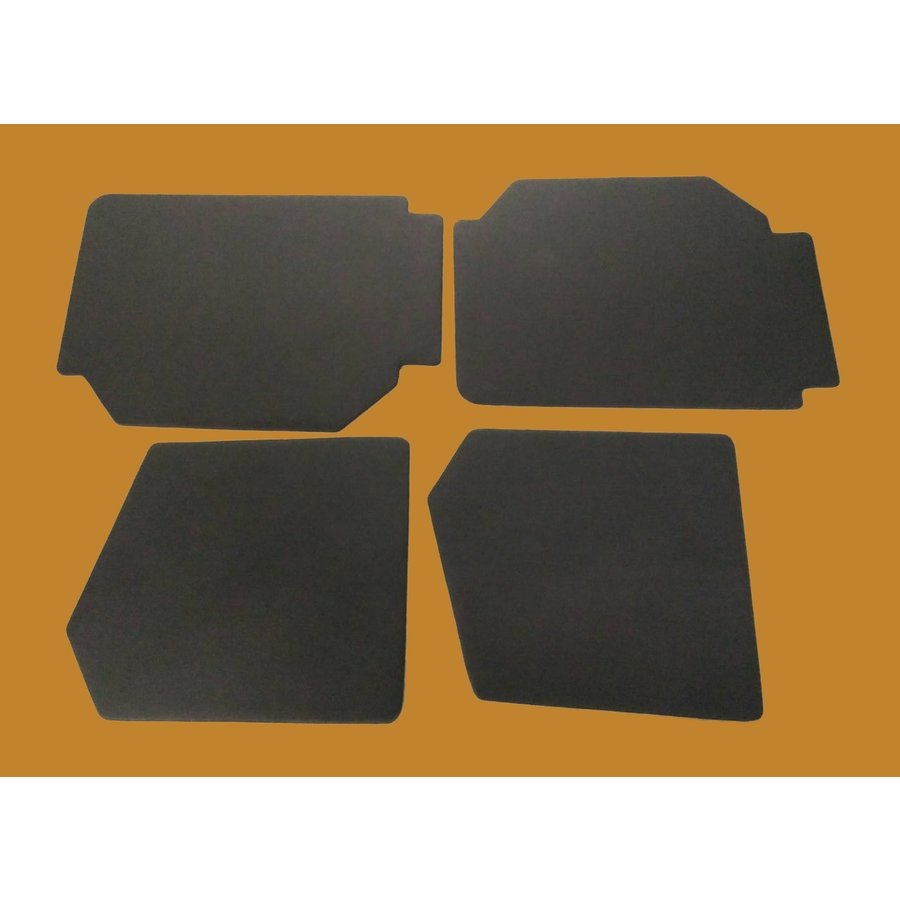 Set of 4 door panels in black leatherette (without plastic upper part) Citroën 2CV-3