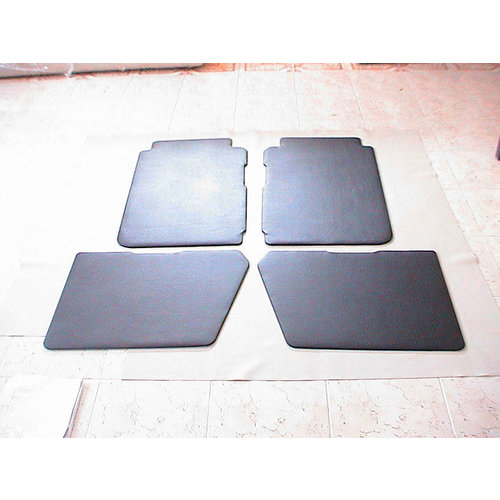  2CV Set of 4 door panels in black leatherette (with plastic upper part) Citroën 2CV 