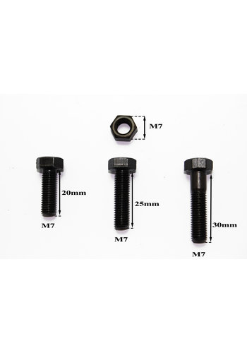  Jeu de boulons et ecrous M7 (20 mm 25 mm 30 mm) 