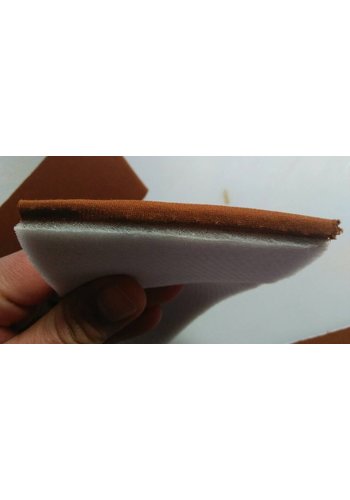  Material Etoffe couleur caramel + 3 mm de mousse (prix au metre largeur +/- 150 M) 
