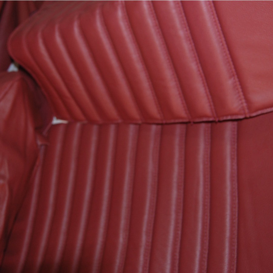 Original Sitzbezug Satz für Hinterbank leder-bezogen rot (Sitz 1 Teil Rückenlehne 4 Teile) Citroën ID/DS-4