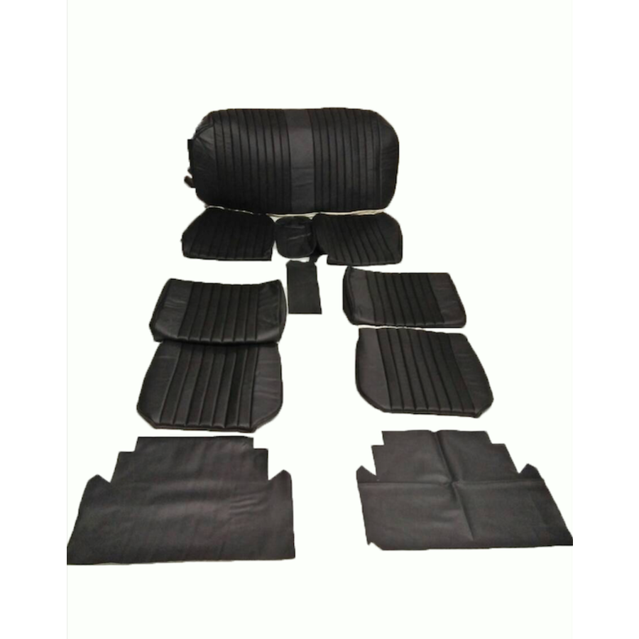 Jeu de housse pour 1 voiture (2 sieges AV 1 banquette AR) en simili noir Citroën ID/DS-1