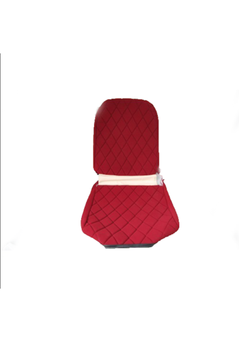  Citroën 2CV Voorstoelhoes L rood stof Charleston naaipatroon 2 ronde hoeken Citroën 2CV 