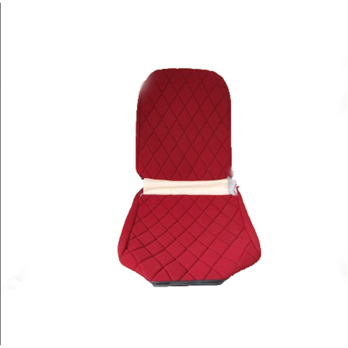  Citroën 2CV Voorstoelhoes L rood stof Charleston naaipatroon 2 ronde hoeken Citroën 2CV 