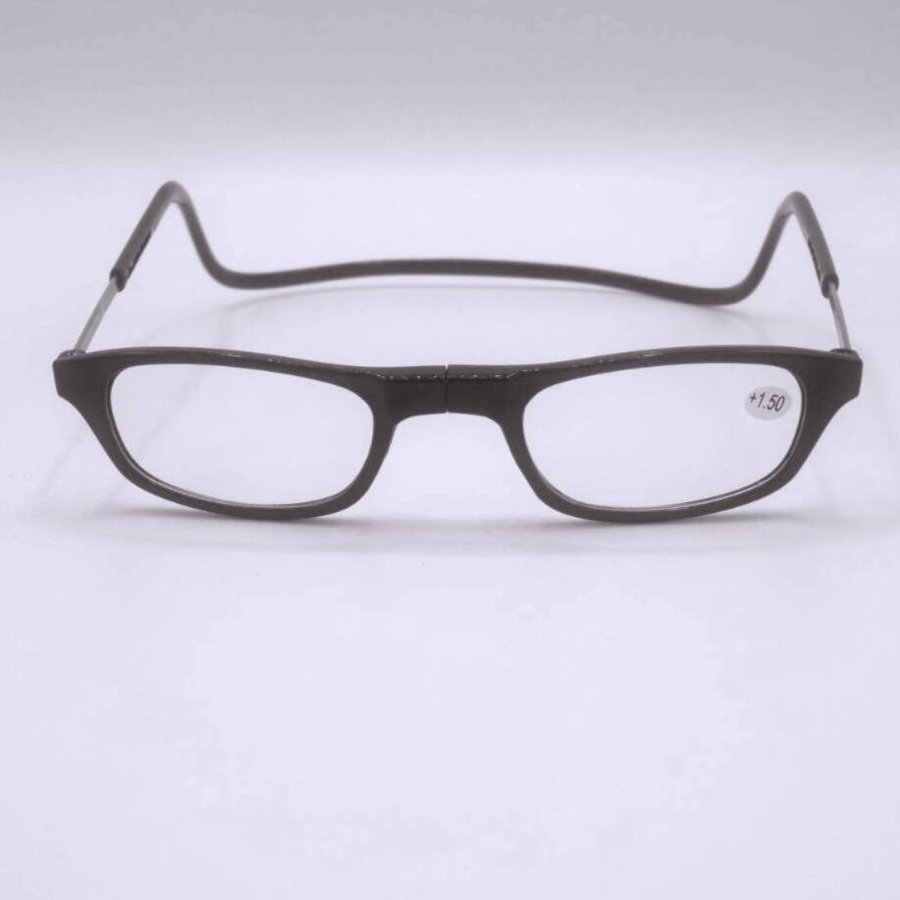Lunettes mecano avec lanière de cou avec branches réglables et avant click facile magnétique +150-2