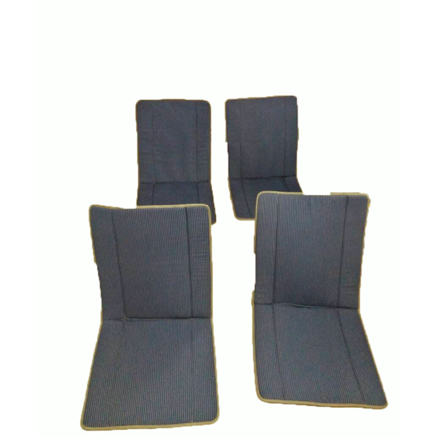 Original seat cover set for complete set in blue striped cloth (exact copy of the original cloth!) years ' 50 ' 60 Citroën 2CV-1