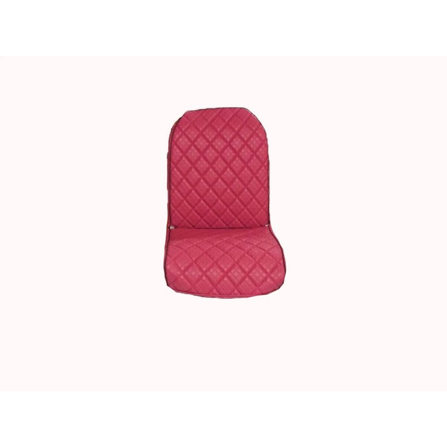 Front L seat cover 2 round angles in strong red PVC Citroën 2CV-1