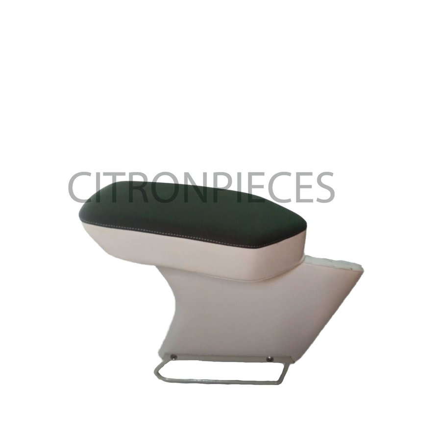 Accoudoir central complet garni tissu vert et simili mastic Citroën ID/DS-1