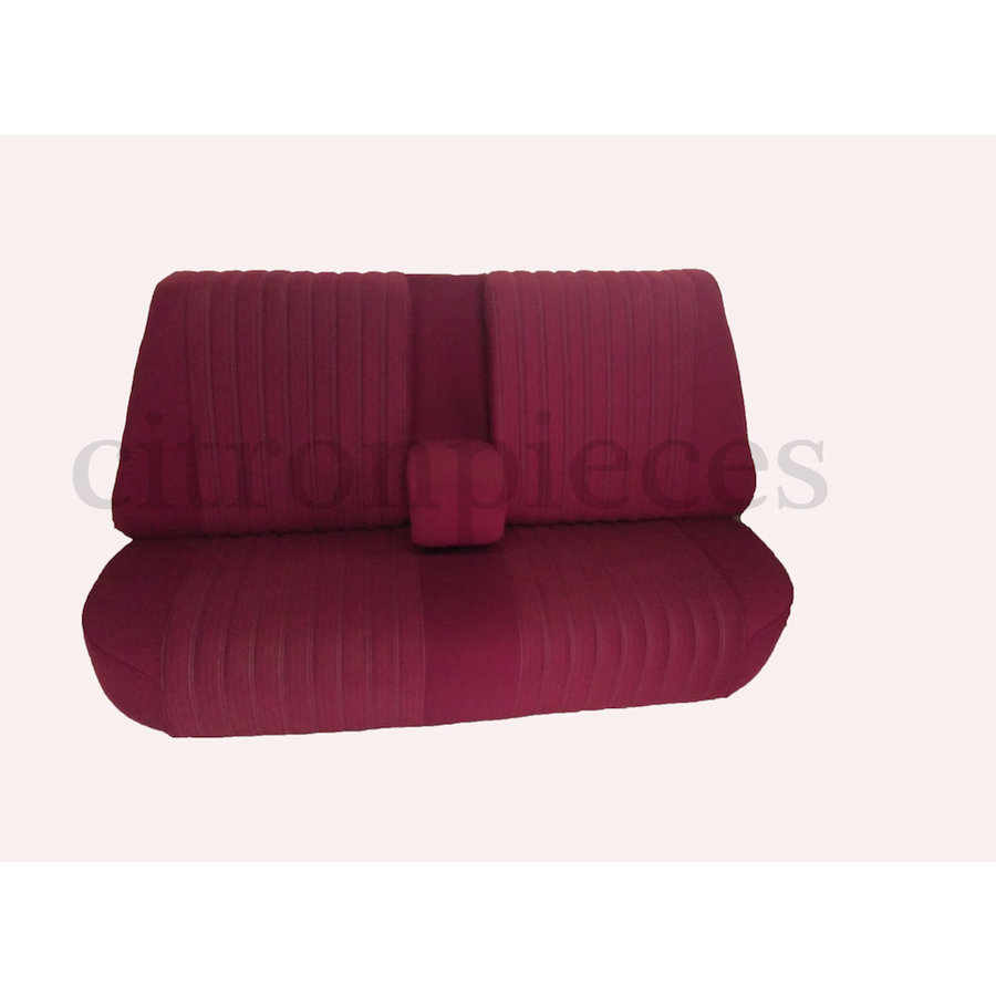 Mounted rear bench in red cloth (central part 2 tones) Citroën ID/DS-1