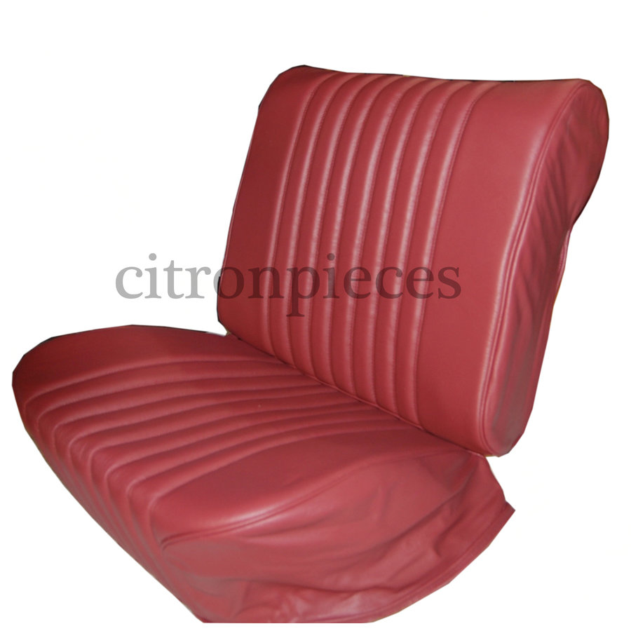 Original Sitzbezug Satz für Vordersitz lederbezogen rot (Sitz Rückenlehne Abschlussfüllung für Feder-Rücken) Citroën ID/DS-2