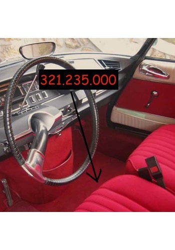  ID/DS Satz für Vordersitzbezug Stoff-bezogen rot (1 Farbton): Sitz + Rückenlehne + Abschlussfüllung in weißemTarga 1969 Citroën DS. RAL 3004 