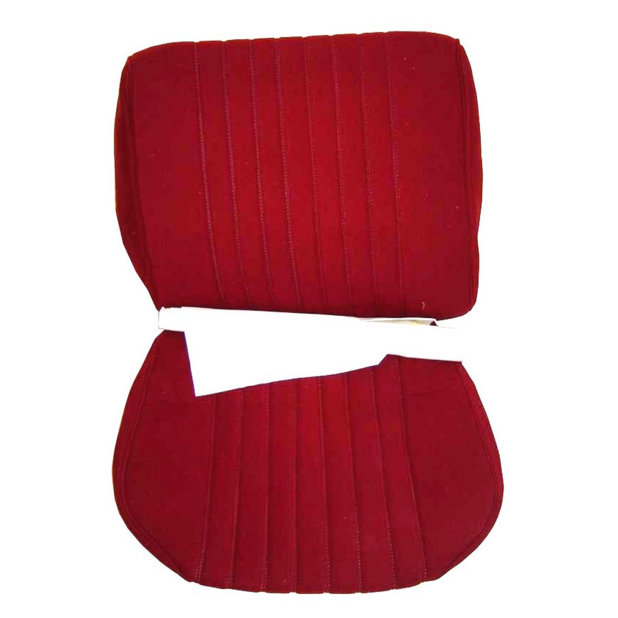 Garniture siège AV en étoffe rouge unie pour assise + dossier Panneau de fermeture en simili blanchâtre Pallas 1969Citroën DS RAL 3004-2