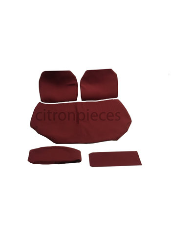  Citroën ID/DS Garniture pour banquette AR en étoffe rouge unie pour assise 1 pièce dossier 4 pièces imprimé gauffre Citroën ID/DS 