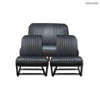 thumb-Original seat cover set for rear bench with closed sides in black leatherette Dyane Citroën 2CV-2
