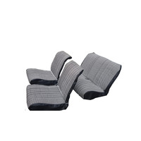 thumb-Original seat cover set for 2 front seat + rear bench in "pied de poule" black and white cloth Charleston Citroën 2CV-2