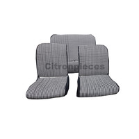 thumb-Original seat cover set for 2 front seat + rear bench in "pied de poule" black and white cloth Charleston Citroën 2CV-1