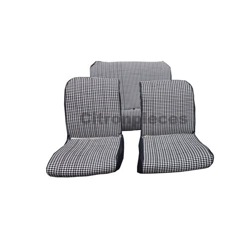  Citroën 2CV Original seat cover set for 2 front seat + rear bench in "pied de poule" black and white cloth Charleston Citroën 2CV 