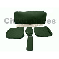 Garniture pour banquette AR en étoffe vert unie pour assise 1 pièce dossier 4 pièces Citroën ID/DS