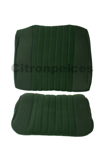  ID/DS Garniture pour banquette AR PA en étoffe vert (partie centrale en deux tons) pour assise 1 pièce dossier 4 pièces Citroën ID/DS 