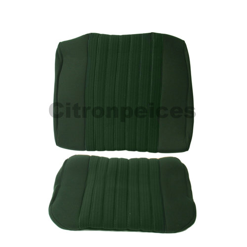  ID/DS Garniture pour banquette AR PA en étoffe vert (partie centrale en deux tons) pour assise 1 pièce dossier 4 pièces Citroën ID/DS 