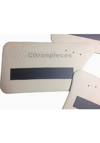  Citroën Ami Jeu de 4 panneaux de porte en simili blanc avec bande noir - Ami 6 