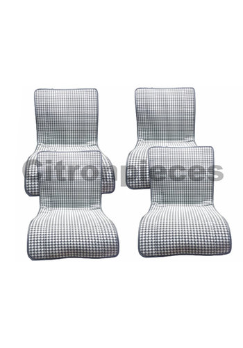  Original seat cover set for rear bench in "pied de poule" black and white cloth Charleston Citroën 2CV  - Copy 