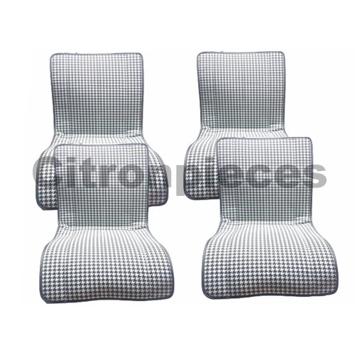  Original seat cover set for rear bench in "pied de poule" black and white cloth Charleston Citroën 2CV  - Copy 