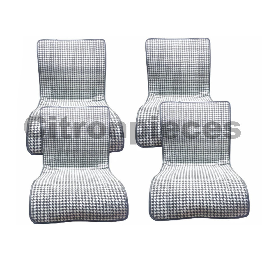 Original seat cover set for rear bench in "pied de poule" black and white cloth Charleston Citroën 2CV  - Copy-1