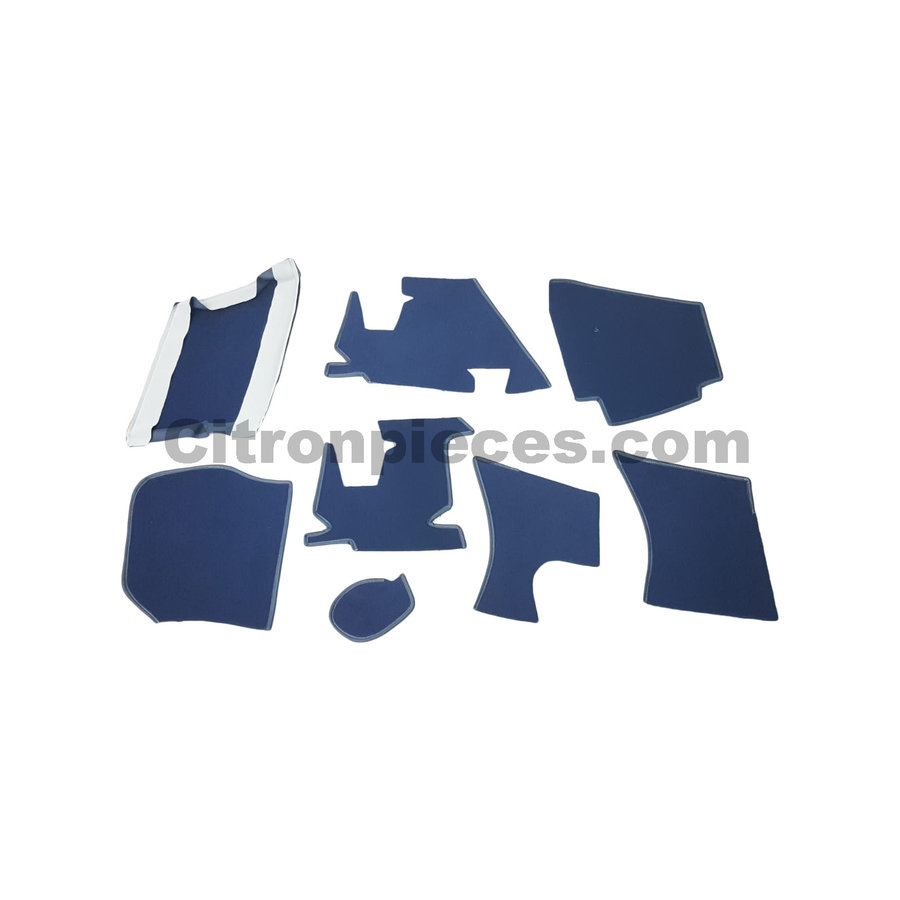 Vollständiger Bodenbezug Satz blau (mechanisch/hydraulisch/mit Einspritzung) Citroën ID/DS Ral 5003-2
