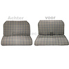 2CV Original-Sitzbezug Satz: 2 Vordersitze + 1Hintersitzbank grau Stoff Charleston Citroën 2C