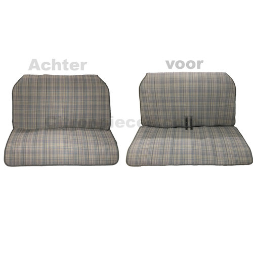  2CV Original-Sitzbezug Satz: 2 Vordersitze + 1Hintersitzbank grau Stoff Charleston Citroën 2CV 