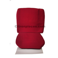 Garniture siège AV en étoffe rouge unie pour assise + dossier Panneau de fermeture en simili blanchâtre imprimé gauffre Citroën ID/DS