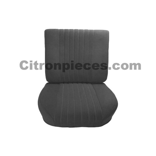  Citroën ID/DS Jeu de Garniture pour PA AV avec un nouveau montage de dossier en mousse préparé pour appui tête modèle étroit en tissu gris (partie centrale em 2 tons) Assise +dos+panneau AR (simili blanchâtre) Citroën ID/DS 