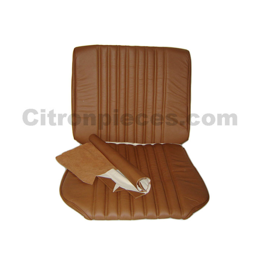 Garniture origine siège AV cuir tabac (assise dossier panneau de fermeture pour dossier AVavec ressorts) Citroën ID/DS-1