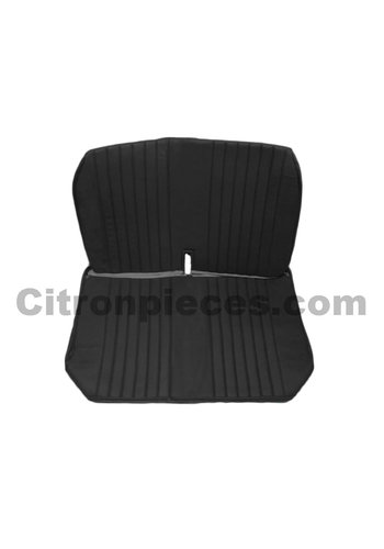 2CV Original seat cover set for front bench with closed sides in black leatherette Dyane Citroën 2CV 