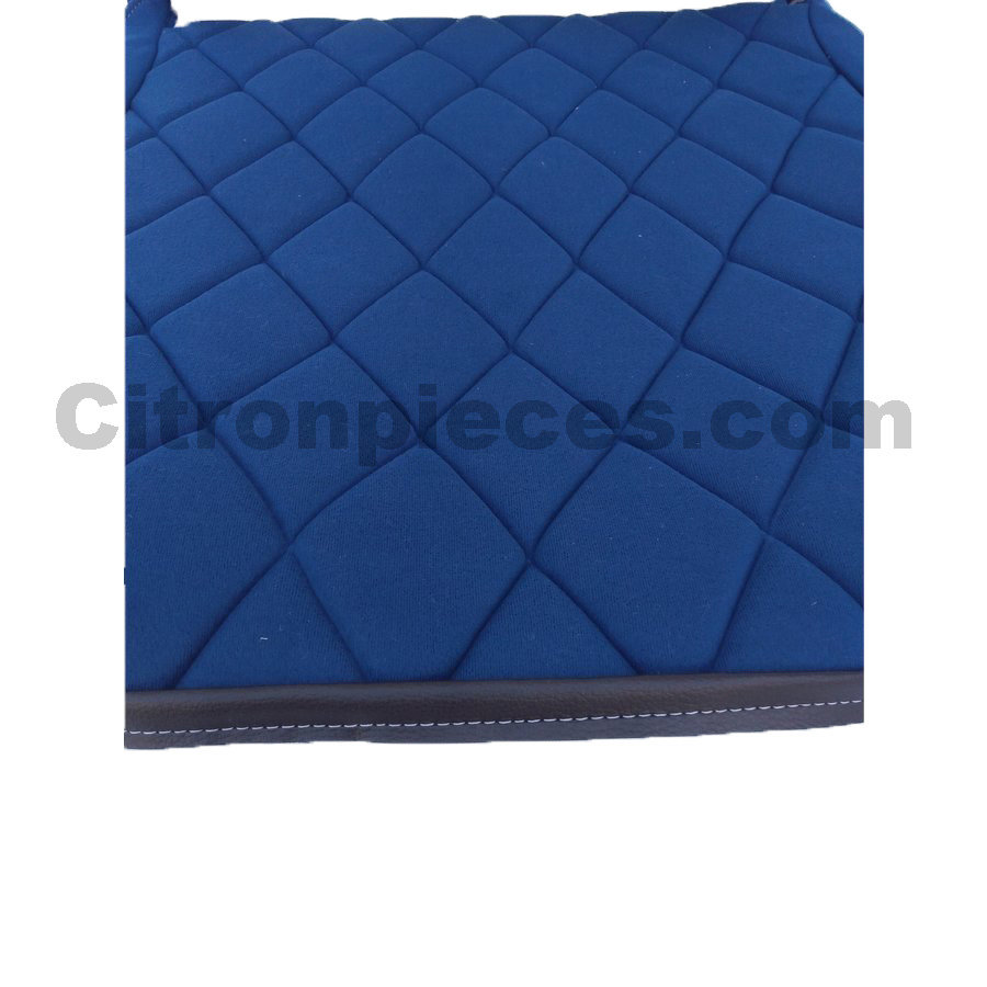 Seat cover set for front L seat (2 round angles) in blue cloth Charleston Citroën 2CV-3