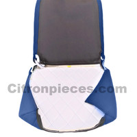 thumb-Seat cover set for front L seat (2 round angles) in blue cloth Charleston Citroën 2CV-2