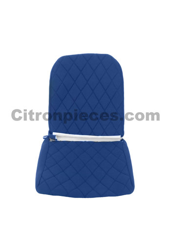  Citroën 2CV Seat cover set for front L seat (2 round angles) in blue cloth Charleston Citroën 2CV 