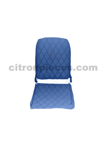  2CV Seat cover set for front R seat (2 round angles) in blue cloth Charleston Citroën 2CV 