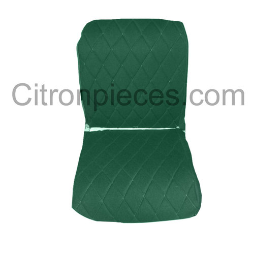  2CV Original seat cover set for front L seat (2 round angles) in green cloth Charleston Citroën 2CV 