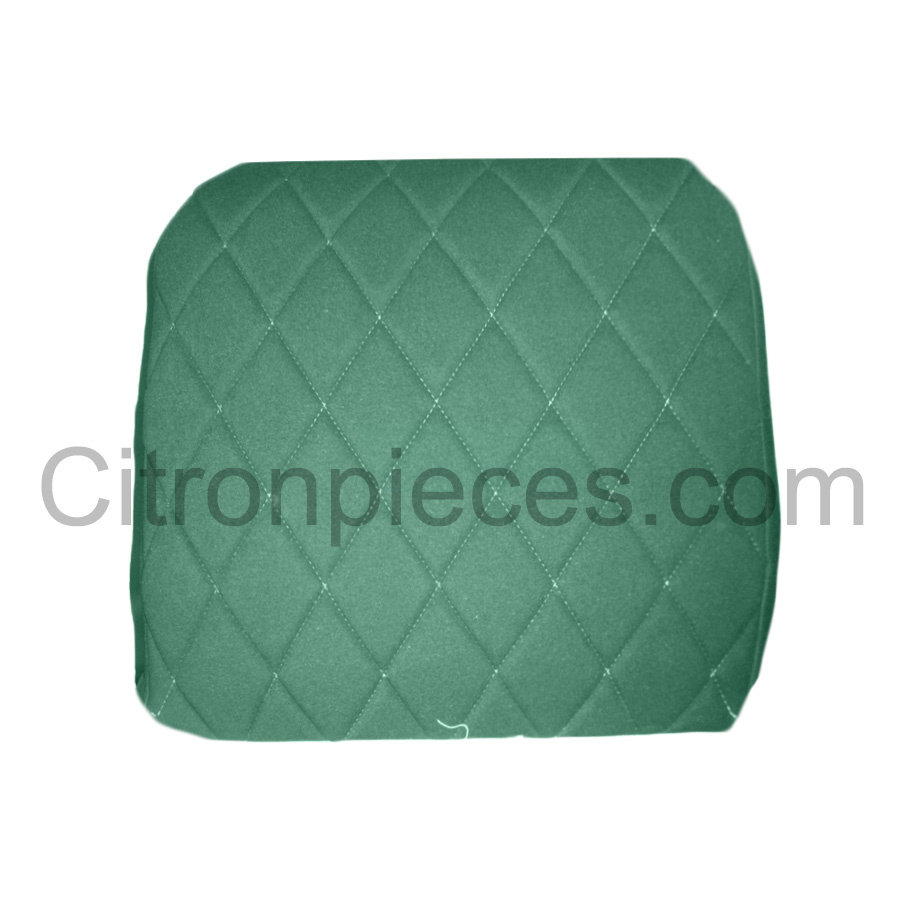 Original seat cover set for front L seat (2 round angles) in green cloth Charleston Citroën 2CV-4