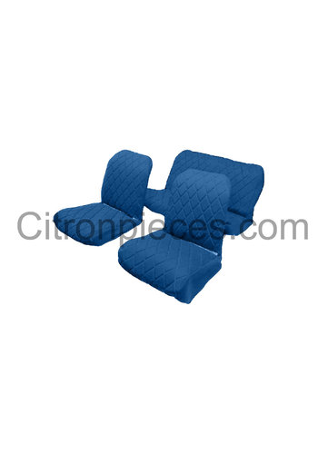  2CV Original seat cover set for rear bench in bleu cloth Charleston Citroën 2CV - Copy 